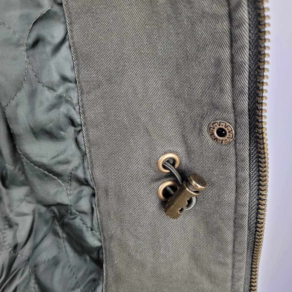LUCKY BRAND Jacket Coat Green Utility Size S Military Hood Fully Lined - Picture 7 of 17